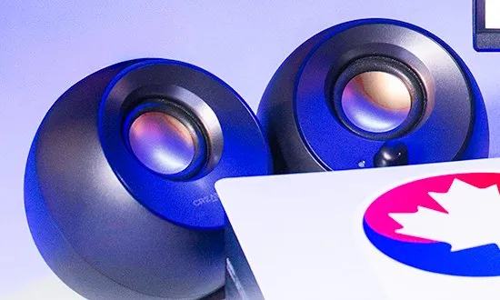 A pair of Creative Pebble V2 desktop speakers